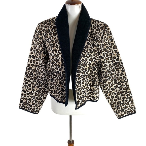 New identity Vintage Tapestry Leopard Jacket SZ L - Picture 2 of 6